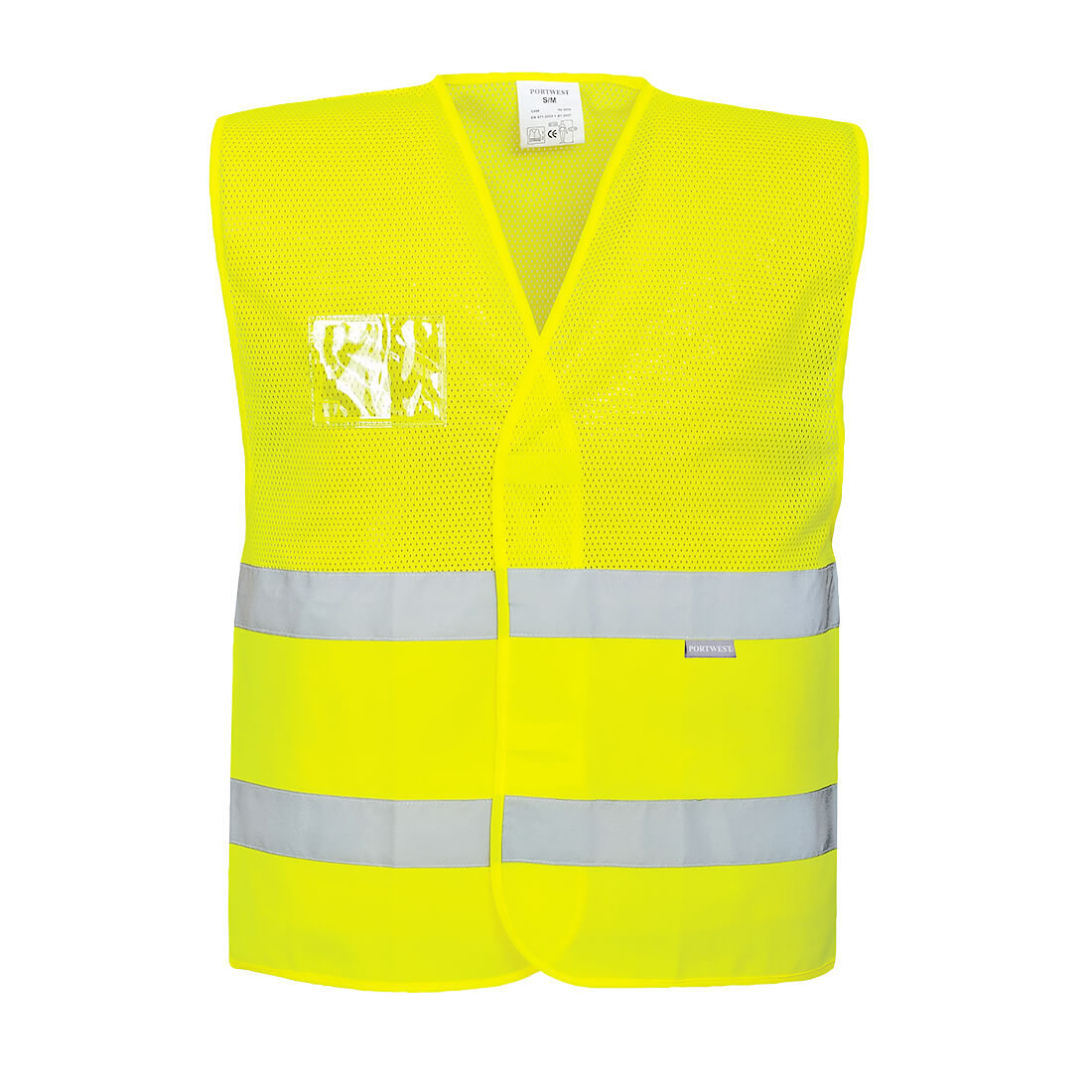 Gilet HV jaune avec porte-badge - V1251