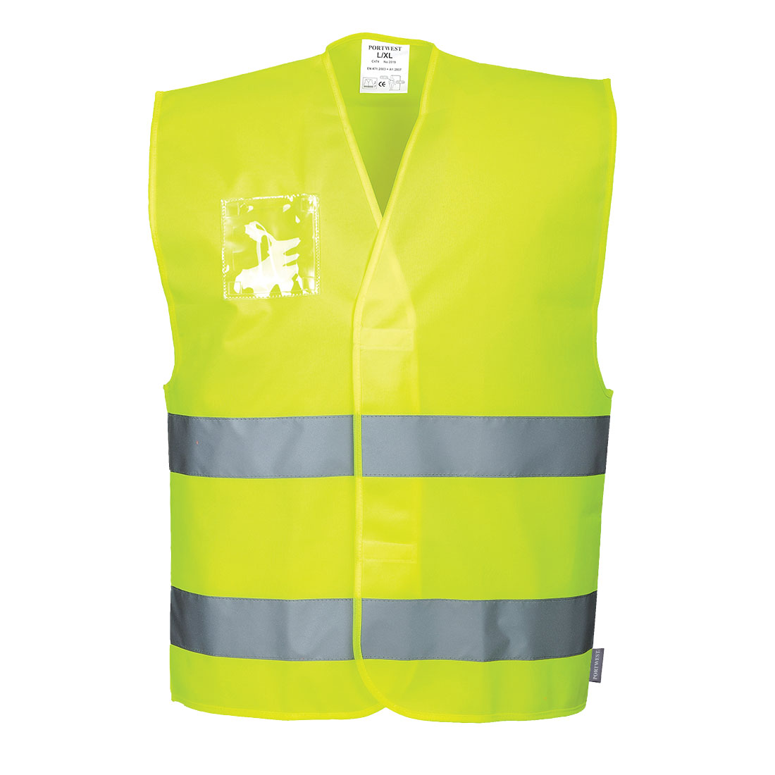Gilet HV jaune avec porte-badge - V4984