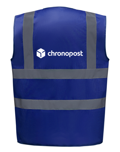 Gilet HV bleu avec logo "CHRONOPOST" - V5354 - Image 2