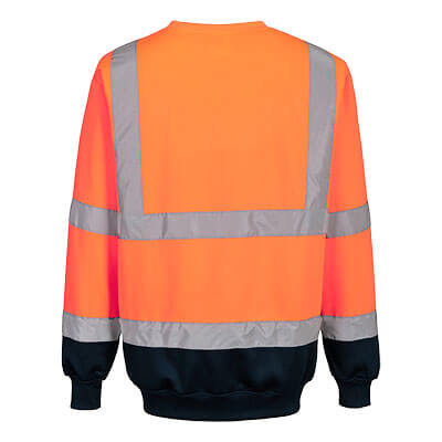 Sweatshrirt bicolore HV orange/marine - V7003 - Image 2