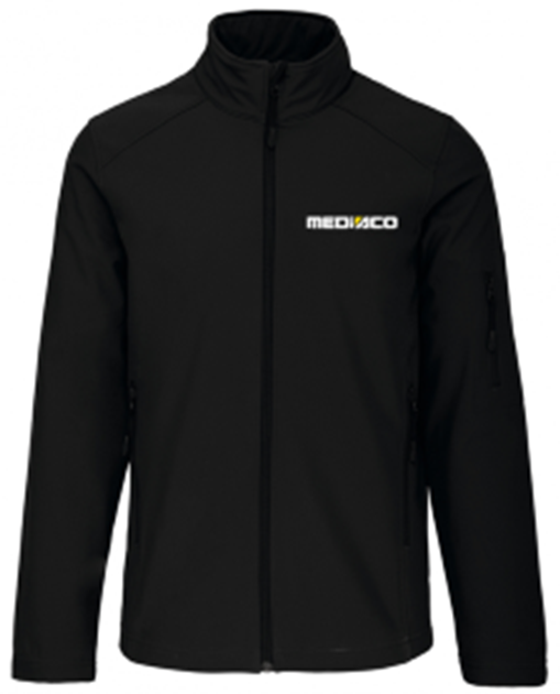 Veste softshell noire avec broderie "MEDIACO" - V7676