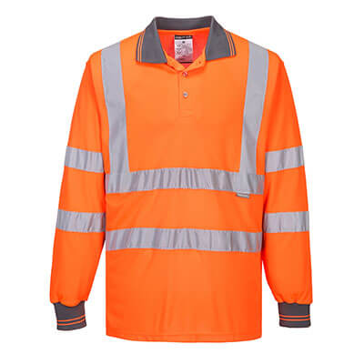 Polo HV orange manches longues - V6030